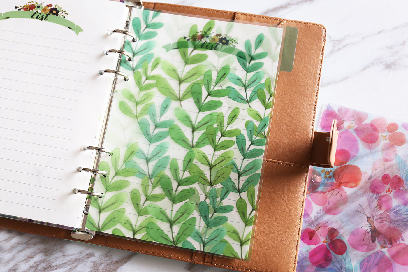 Set of 5 Watercolour Seasons Botanic Gardens Planner dividers/A5 Semi-transparent Plastic  planner dividers/Dashboard/index dividers