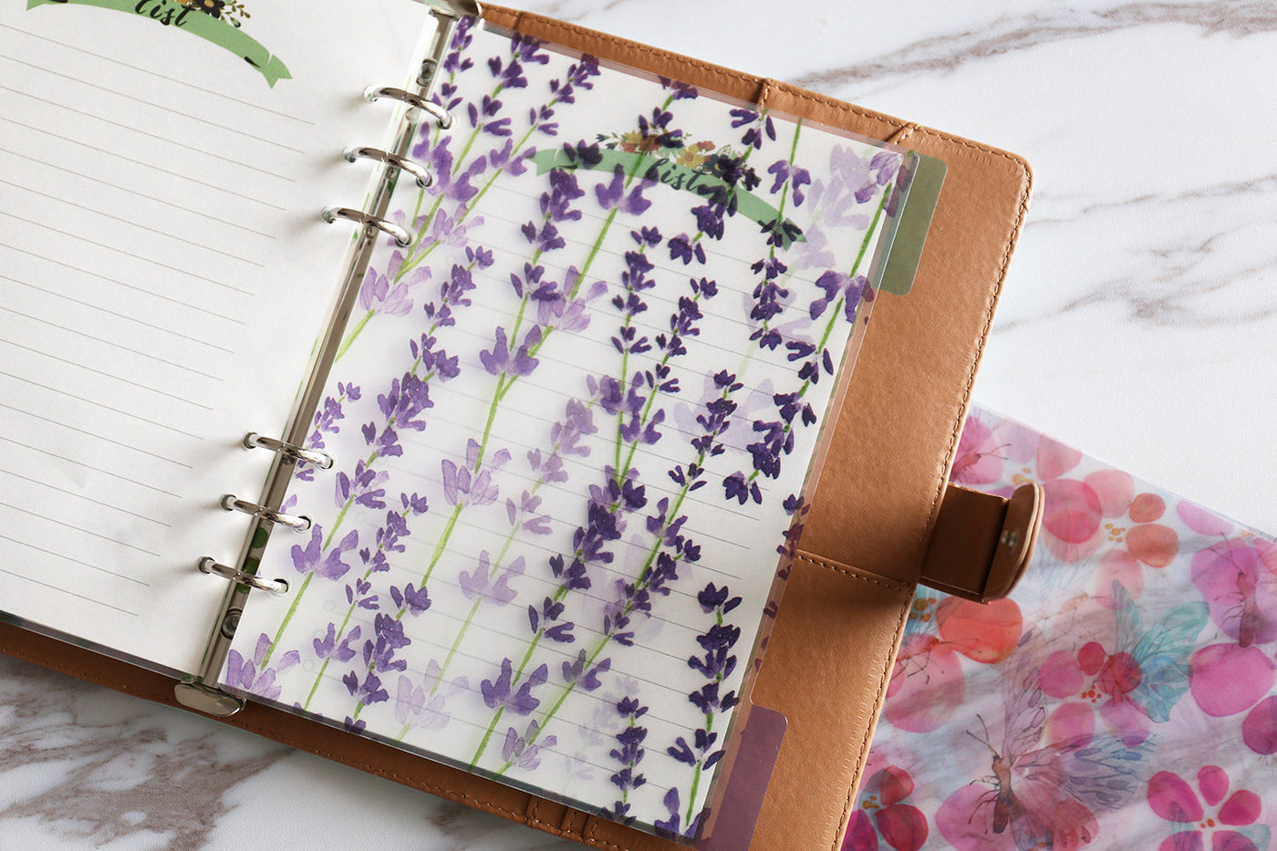 Set of 5 Watercolour Seasons Botanic Gardens Planner dividers/A5 Semi-transparent Plastic  planner dividers/Dashboard/index dividers