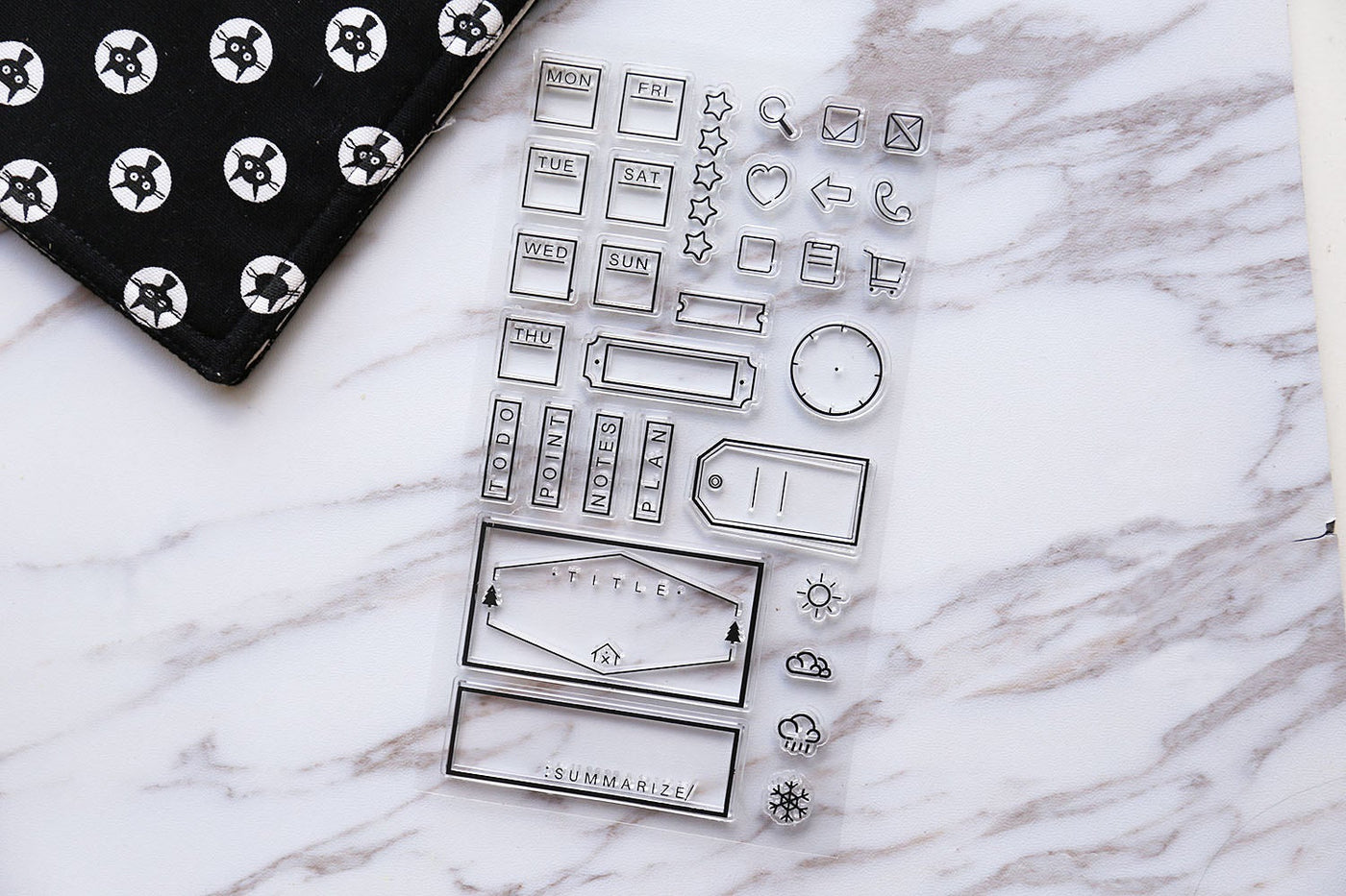 Weekly Stamp, to do stamp, Planner Stamp, Weather stamp, title stamp, cute stamp, kawaii stamp, Rubber transparent clear stamp/
