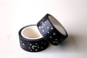 Star and moon Washi Tape/silver foil Washi tape/ Masking tape/ japanese washi tape/Planner Supplies/OT085