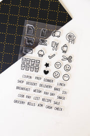 Daily Life Clear rubber Stamps/clear stamp/Planner Stamps/Stamp Set/Food Stamps/Planning accessory/