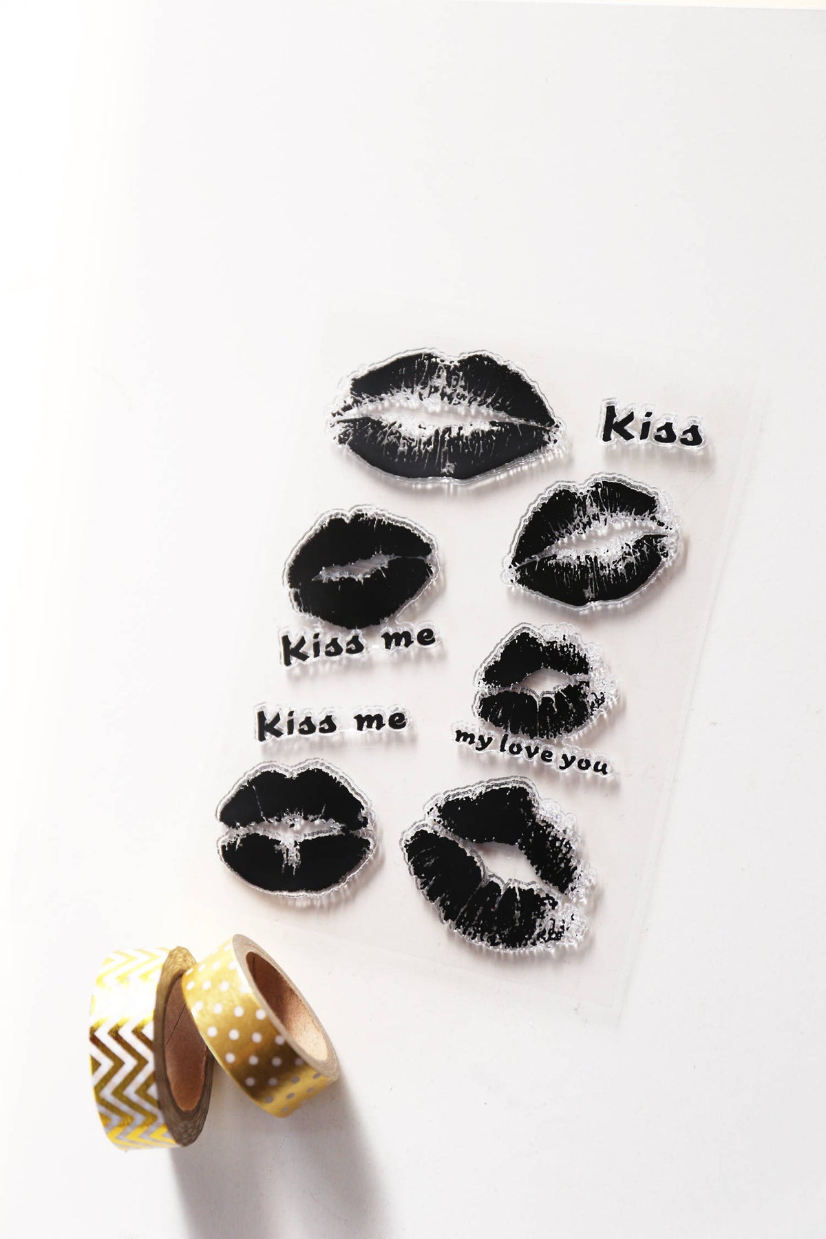 Lips Clear rubber Stamps/Kiss me clear stamp/Planner Stamps/Stamp Set/Food Stamps/Planning accessory/