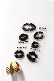 Lips Clear rubber Stamps/Kiss me clear stamp/Planner Stamps/Stamp Set/Food Stamps/Planning accessory/
