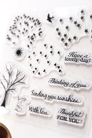 Trees Clear rubber Stamps/Planner Stamps/Stamp Set/Food Stamps/Planning accessory/