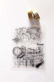 World Map Clear rubber Stamps/Planner Stamps/Stamp Set/Food Stamps/Planning accessory/
