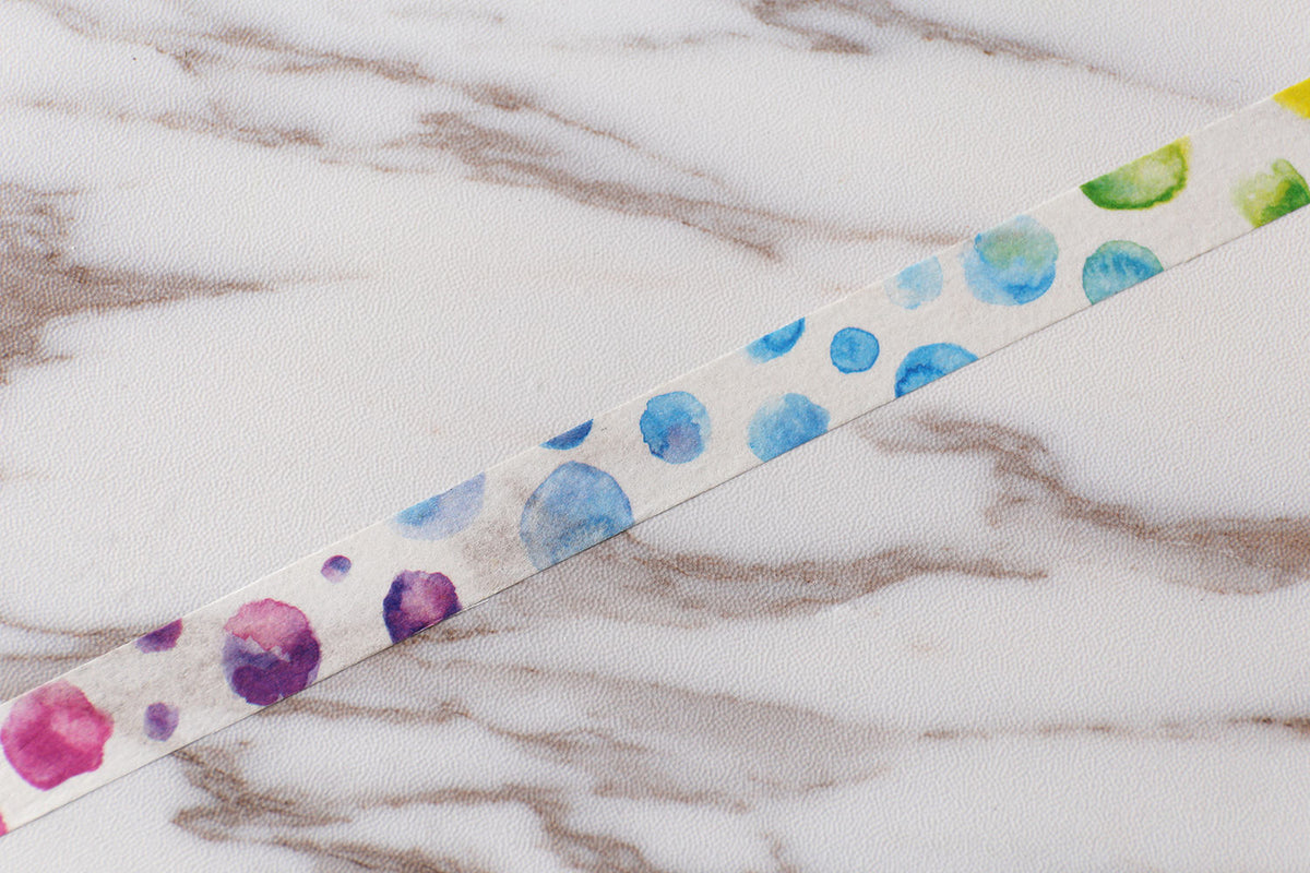 Watercolored  bubble Washi Tape/  watercolour  deco washi tape/ Masking tape/ japanese washi tape/Planner Supplies/OT049