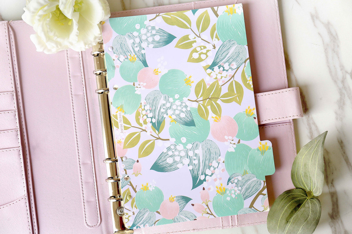 colorful flowers  Planner Dividers/A5 dividers /Personal dividers /Planner divider set /Filofax dividers /landscape painting dividers