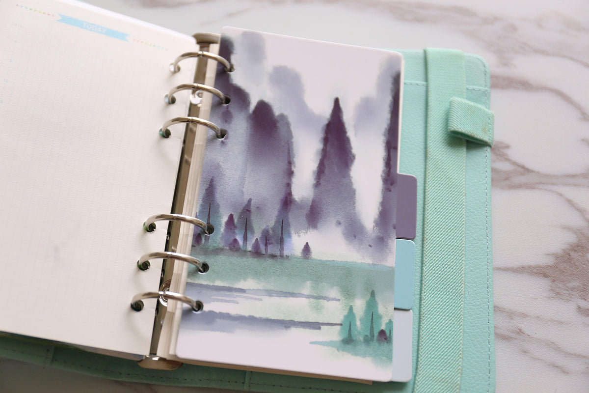 Willows Planner Dividers/A5 dividers /Personal dividers /Planner divider set /Filofax dividers /landscape painting dividers