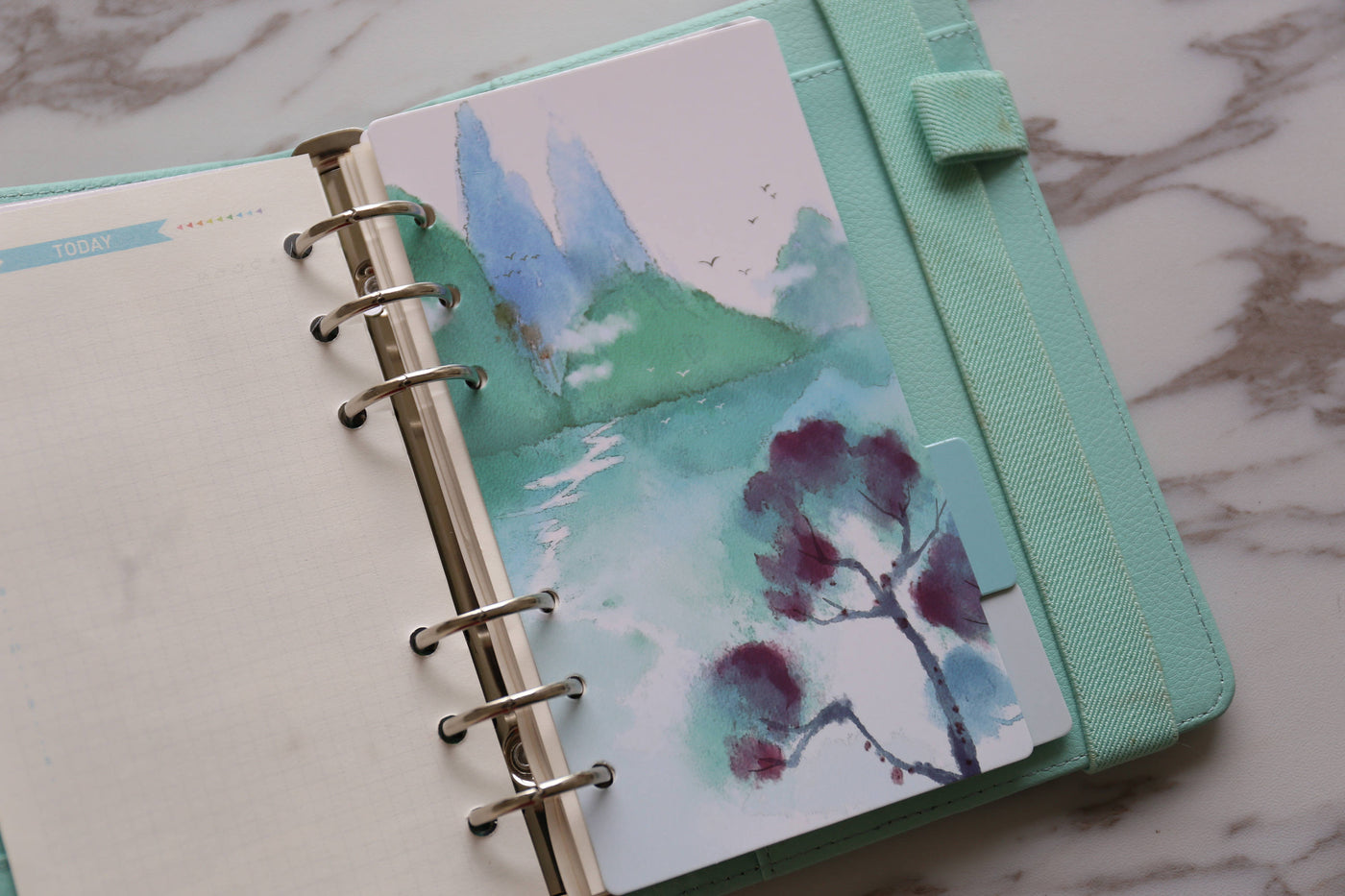 Willows Planner Dividers/A5 dividers /Personal dividers /Planner divider set /Filofax dividers /landscape painting dividers