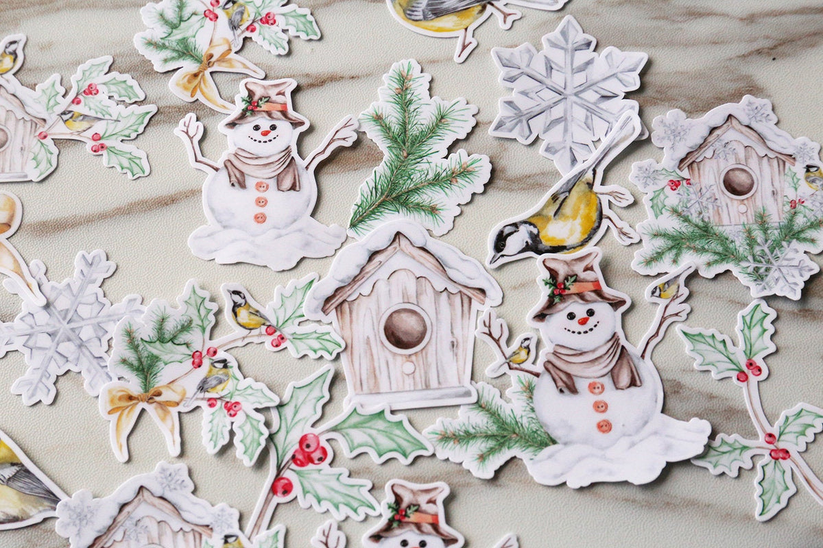 Snowmans  Stickers set/Christmas tree  Planner Stickers/ house stickers /Filofax Stickers/Lap top stickers/Scrapbook Sticker