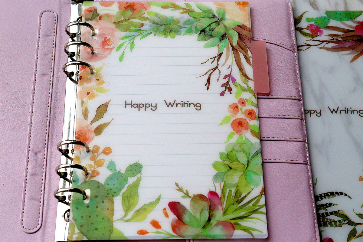 Set of 5 Cactus plant Planner dividers/beautiful flowers plastic planner dividers /A5 size happy writing  planner dividers/