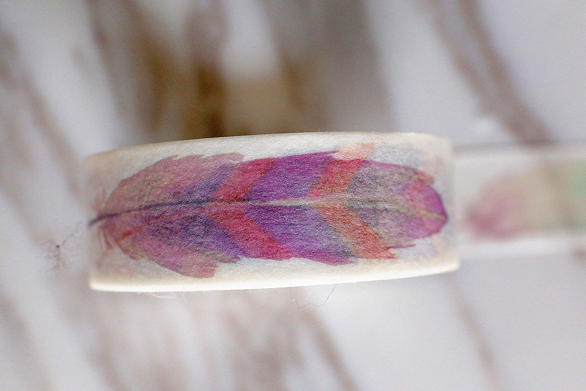 Feathers Washi Tape/colorful feathers Washi Tape/Japanese Washi Tape/ Masking Tape Washi tape/Soft Feathers Washi Tape
