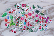 Cherry stickers / flowers stickers/ leaves  Stickers/ plants  Stickers/Lap top stickers/Scrapbook Sticker/