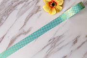 TURQUOISE AQUA GOLD Foil Washi Tape/Turquoise & Gold Foil grid Washi Tape/Gold Foil grid Washi Tape/ washi tape / gift wrapping tape
