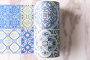 Blue Porcelain Floor Washi Tape/Blue and white brick masking  tape/9cm x 5m Masking tape/   washi tape/Planner Supplies/