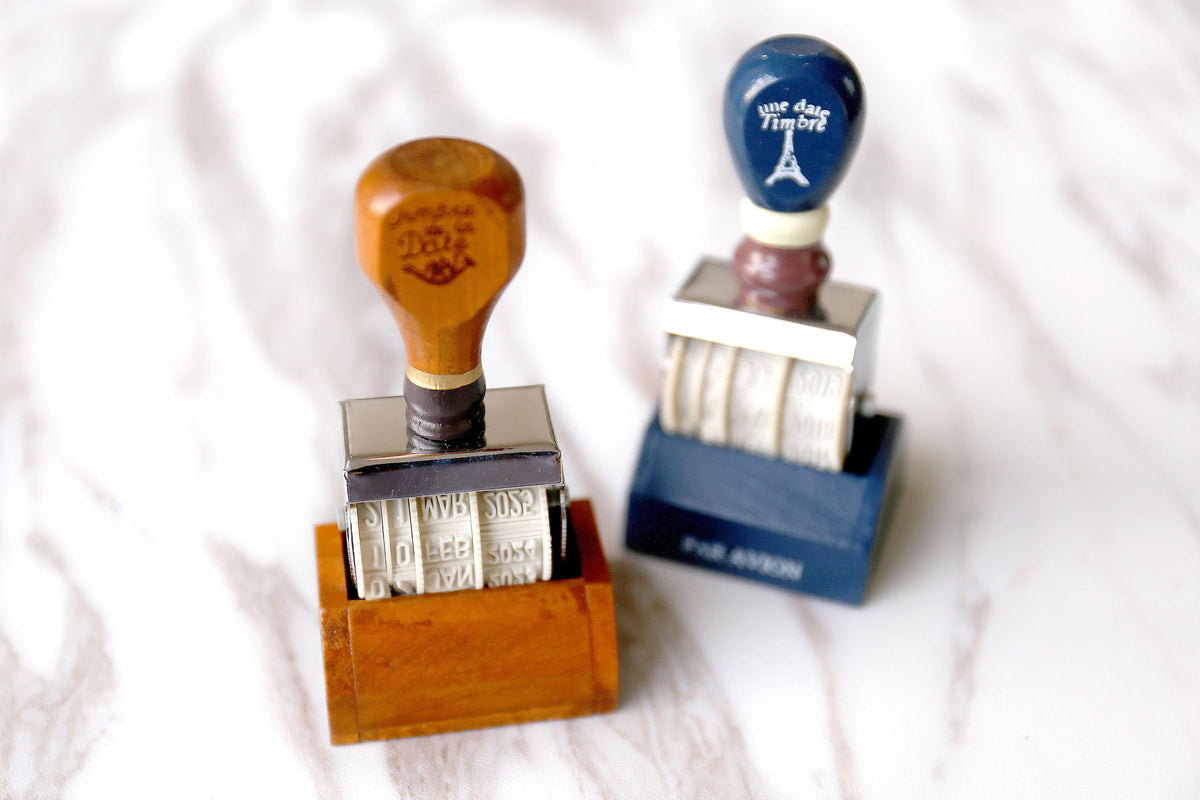 Numbered Rubber Stamp/Retro Wooden Date Stamp/French Style Date Stamp/scrapbook stamp/work desk stamp/month years stamp
