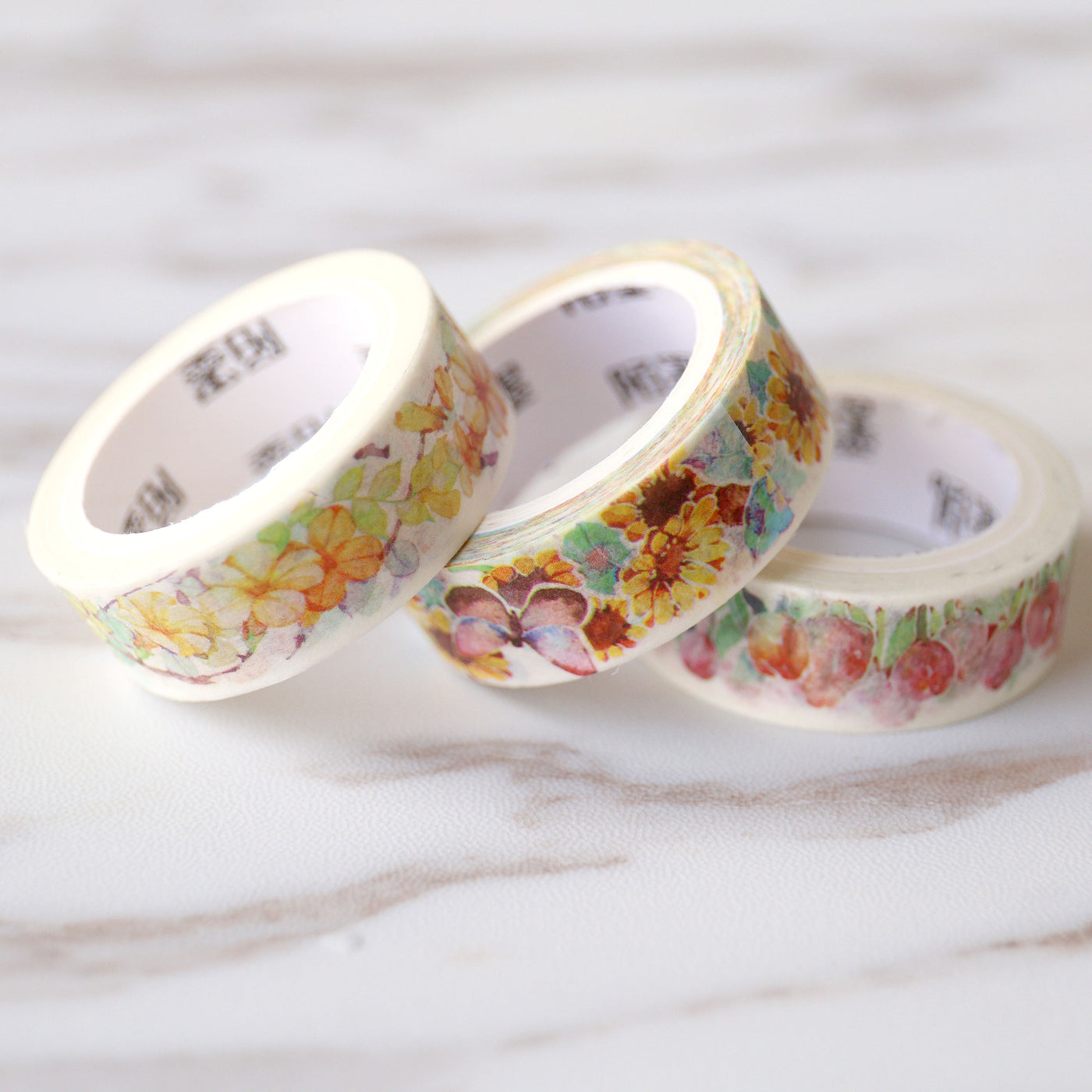 set of 3  Yellow & Orange  Flower  Washi Tape/Chinese trumpet creeper washi tape /Sunflower  Washi tape/Tulips washi  tape/Planner Supplies