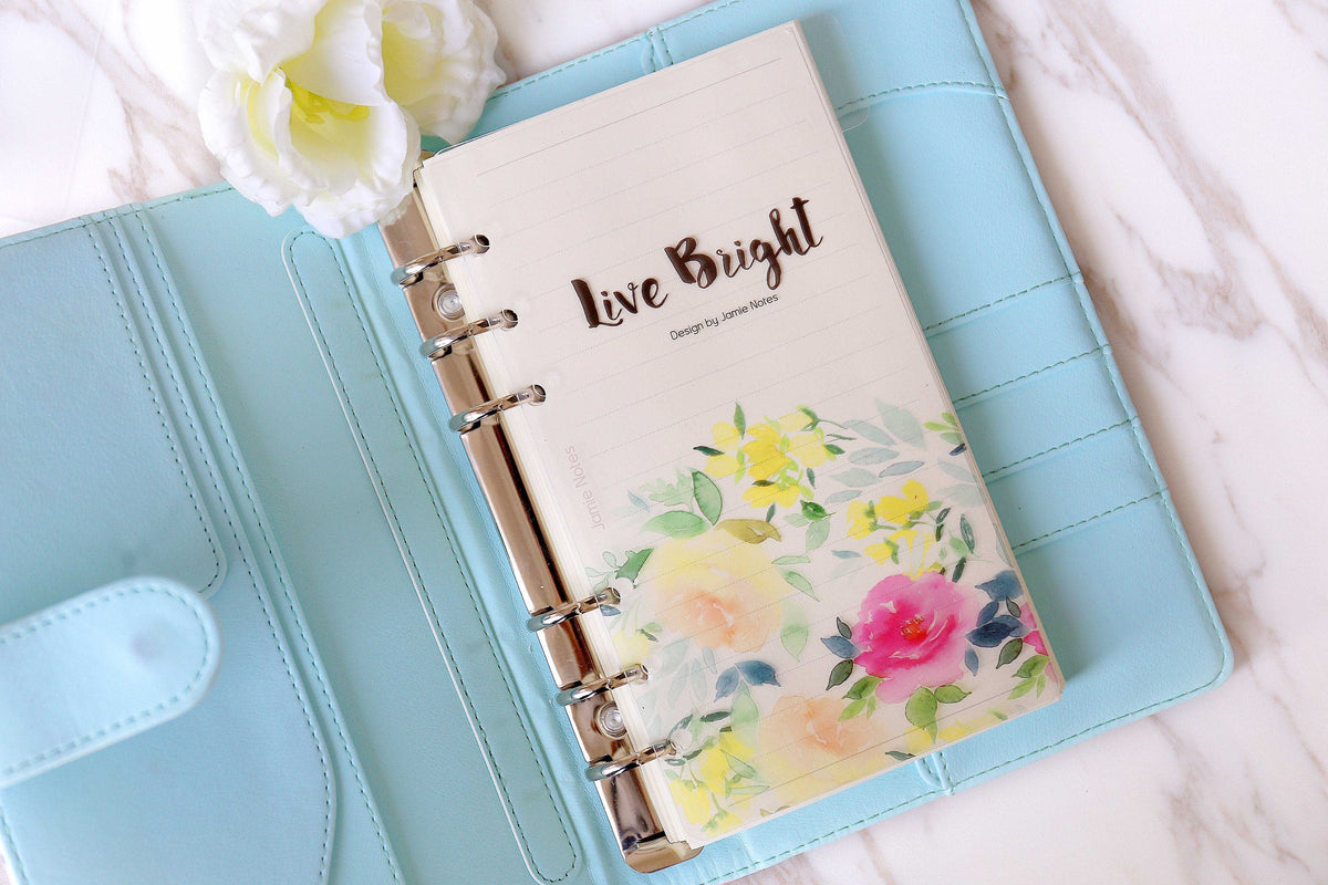 Set of 6 Watercolour Seasons Flower Gardens Planner dividers/A6 Semi-transparent Plastic  planner dividers/Dashboard/index dividers