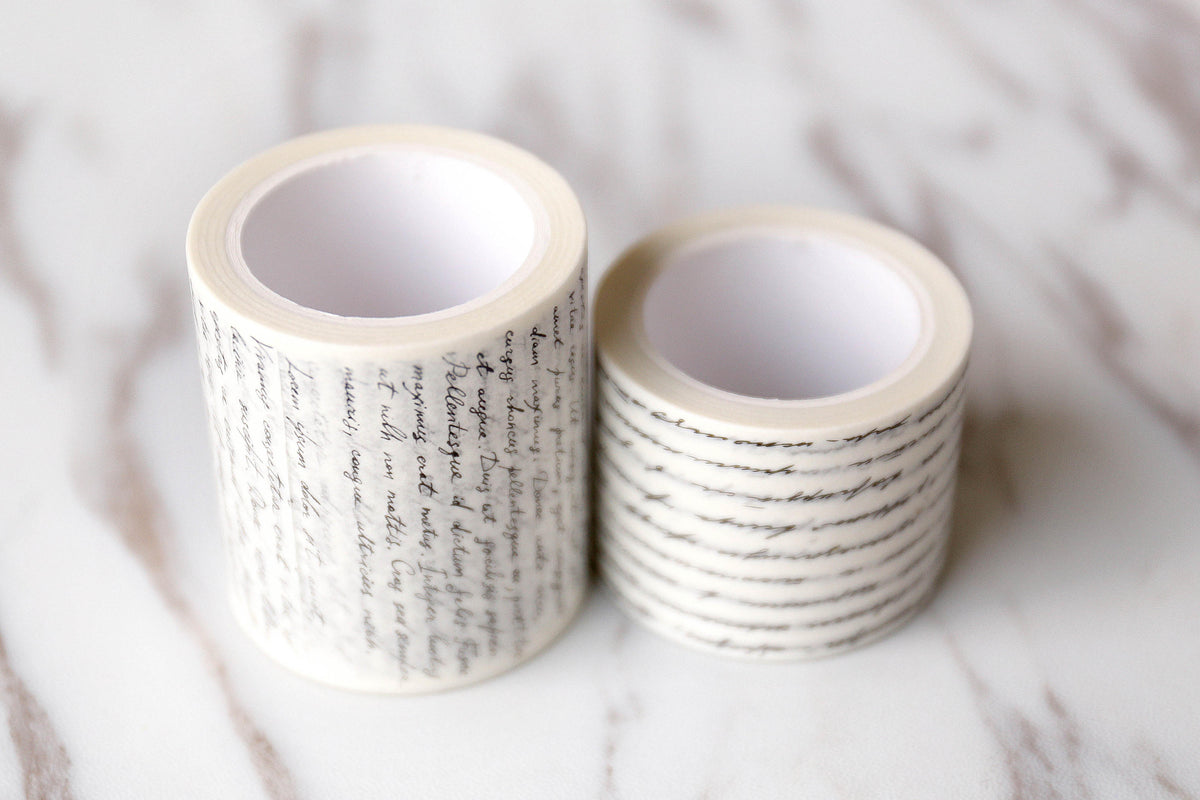 2 sizes Available Wide Hand Letters Washi  tape / Hand Writing Washi tape / Masking tape/ japanese washi tape/Planner Supplies