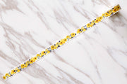 Set of 3 flowers washi tape/Yellow Floral Washi Tape/purple flower washi tape/Blossom Washi tape /Striped Washi  tape