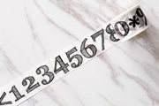 Gothic Numbers Washi Tape/ number and Symbol Black and White Washi Tape/ Japanese Washi Masking Tape/