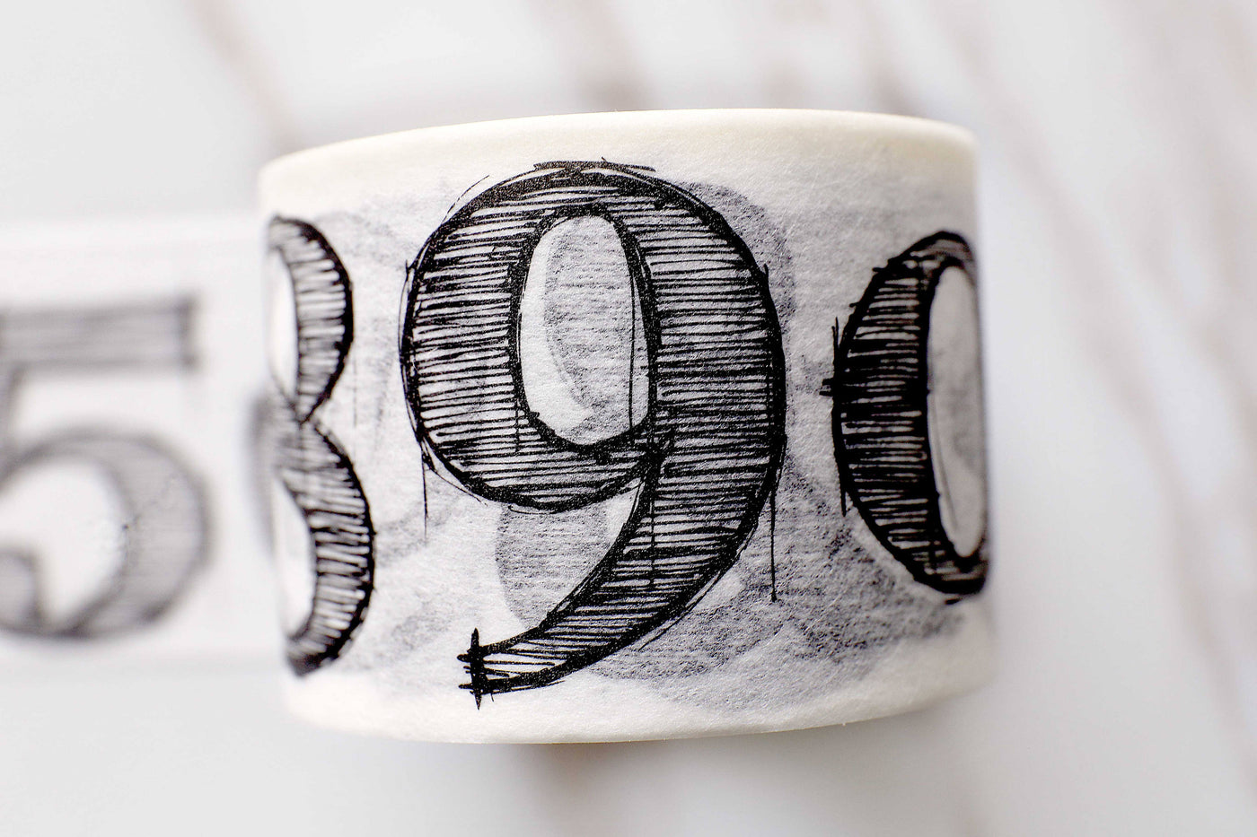 Gothic Numbers Washi Tape/ number and Symbol Black and White Washi Tape/ Japanese Washi Masking Tape/