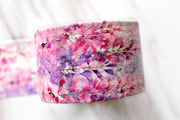 Wisteria Washi Tape/Floral Washi Tapes/ Striped Washi / Masking tape/ japanese washi tape/pink flowers washi tape