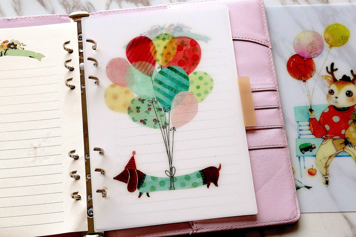 Set of 5 deers  Planner dividers/Hot Air Balloon A5 /persona lsize  Plastic  planner dividers/tea cup Dashboard/index dividers