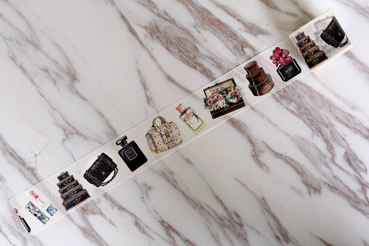 Luxury Bags Washi tape /bags and Lipstick washi tape /classic Lady bag purses perfume washi tape /Canberra Masking tape/