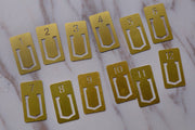 Brass Paper Clips /  Brass Metal Number Clips/Office Supplies/Midori Clip Planner Accessories