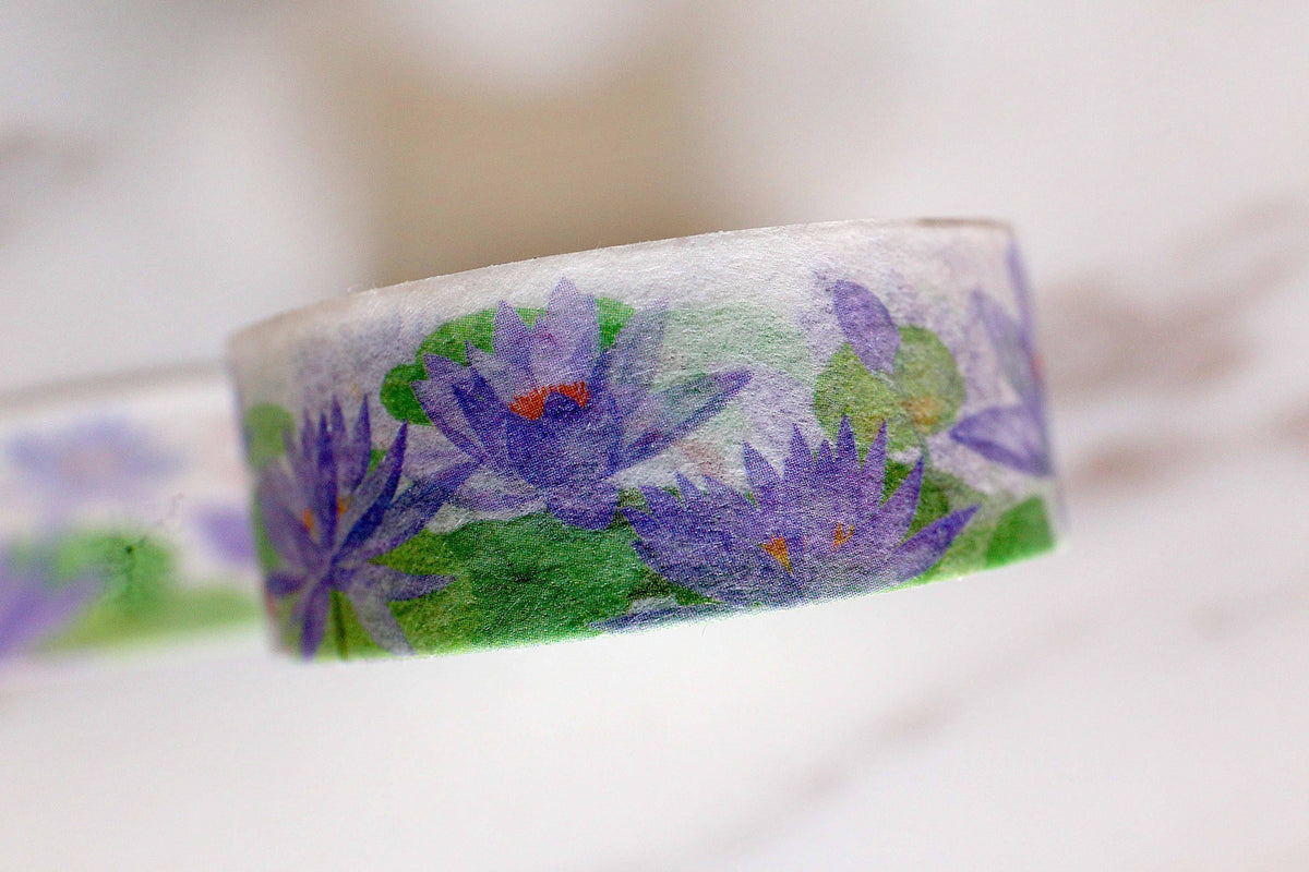 Lotus washi tape/  Purple Washi Tape/Purple Lotus washi tape/Purple Plant Washi Tape / Masking tape/ japanese washi tape