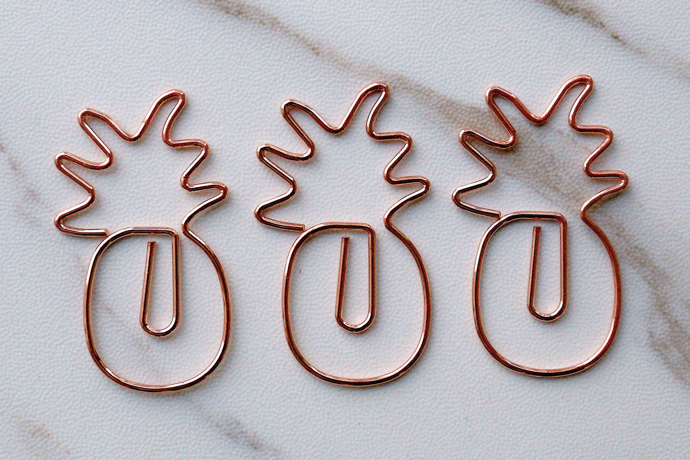 3pc Pineapple Planner Paper Clips, rose gold bookmarks Metal Paper Clip /Binder Clips,  Office Supplies, Midori Clip Planner Accessories