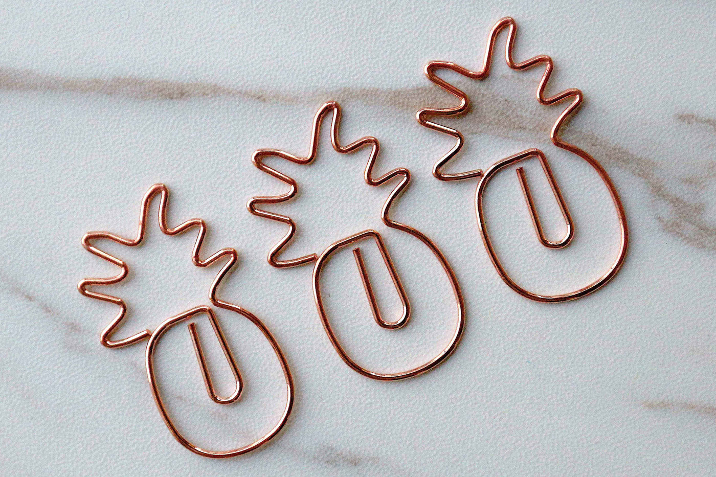 3pc Pineapple Planner Paper Clips, rose gold bookmarks Metal Paper Clip /Binder Clips,  Office Supplies, Midori Clip Planner Accessories