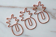3pc Pineapple Planner Paper Clips, rose gold bookmarks Metal Paper Clip /Binder Clips,  Office Supplies, Midori Clip Planner Accessories