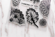 Beautiful leaves  clear  Stamp/flowers and leaves clear  Stamps/Thank  you  clear stamp/Travel Stamps/Journal Accessories clear stamp