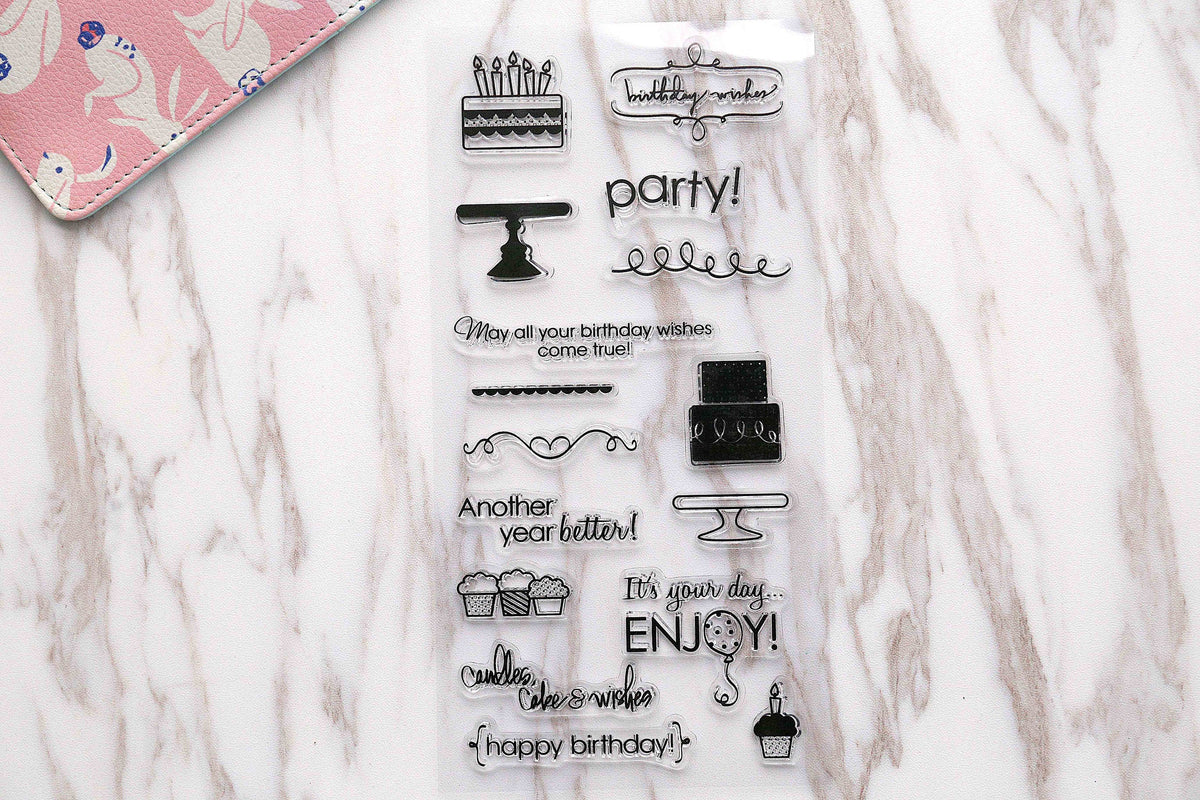 Happy birthday  clear  Stamp/Party clear  Stamps/birthday wishes  clear stamp/Travel Stamps/Journal Accessories clear stamp