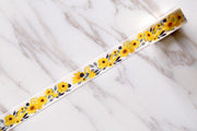 Set of 3 flowers washi tape/Yellow Floral Washi Tape/purple flower washi tape/Blossom Washi tape /Striped Washi  tape