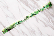 green mountain tape / Hills washi tape/ Spring Nature tree/Leaves Landscape/Green village Watercolor fairy tale Landscape