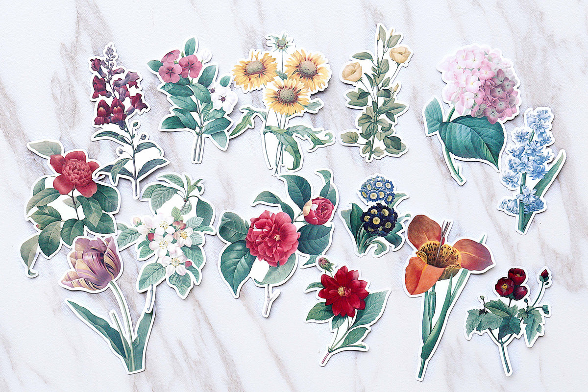 sunflowers stickers set/beautiful flowers stickers/plants and flowers stickers/  Planner Stickers/ Filofax Stickers