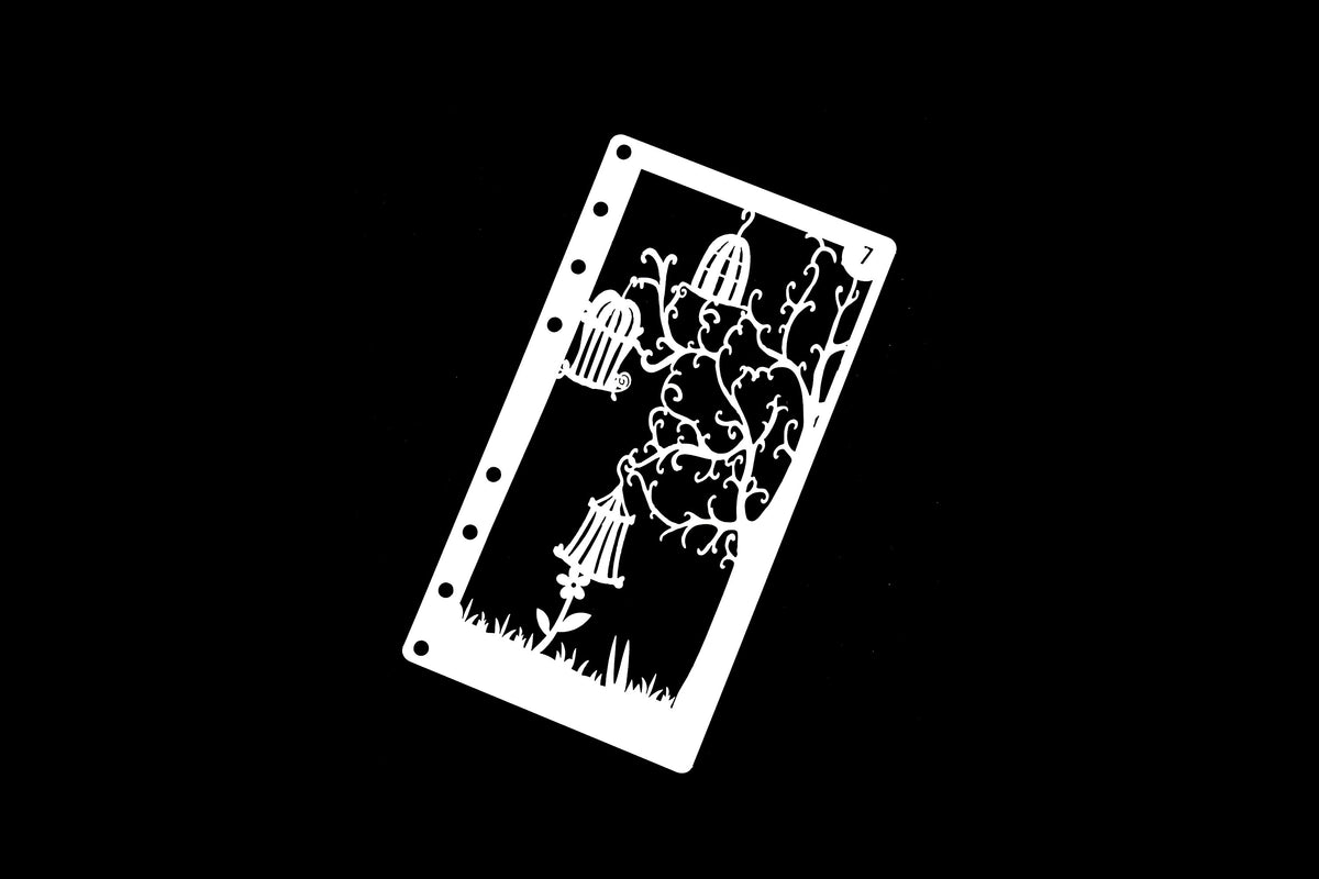 Cage Bullet Stencil / Journal Stencil /tree breach  Notebook Stencil/ Planner Stencil/ Planner Accessory/flowers  Plastic stencil