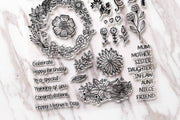 Floral clear stamp/birthday clear stamp/flowers clear stamp/congratueations clear stamp/floral wreath clear stamp