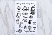 Set of 4  Coffee Shop  Planner dividers/pencil and bags  A5 size paper planner dividers/bread  planners dividers/world map planner dividers