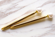 Gold pen with big pearl /pearl pens