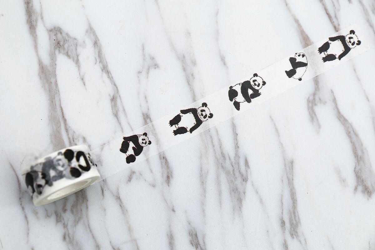 Panda Bear Washi Tape/Panada  washi tape /black and white panda bear washi tape/cute panda washi tape