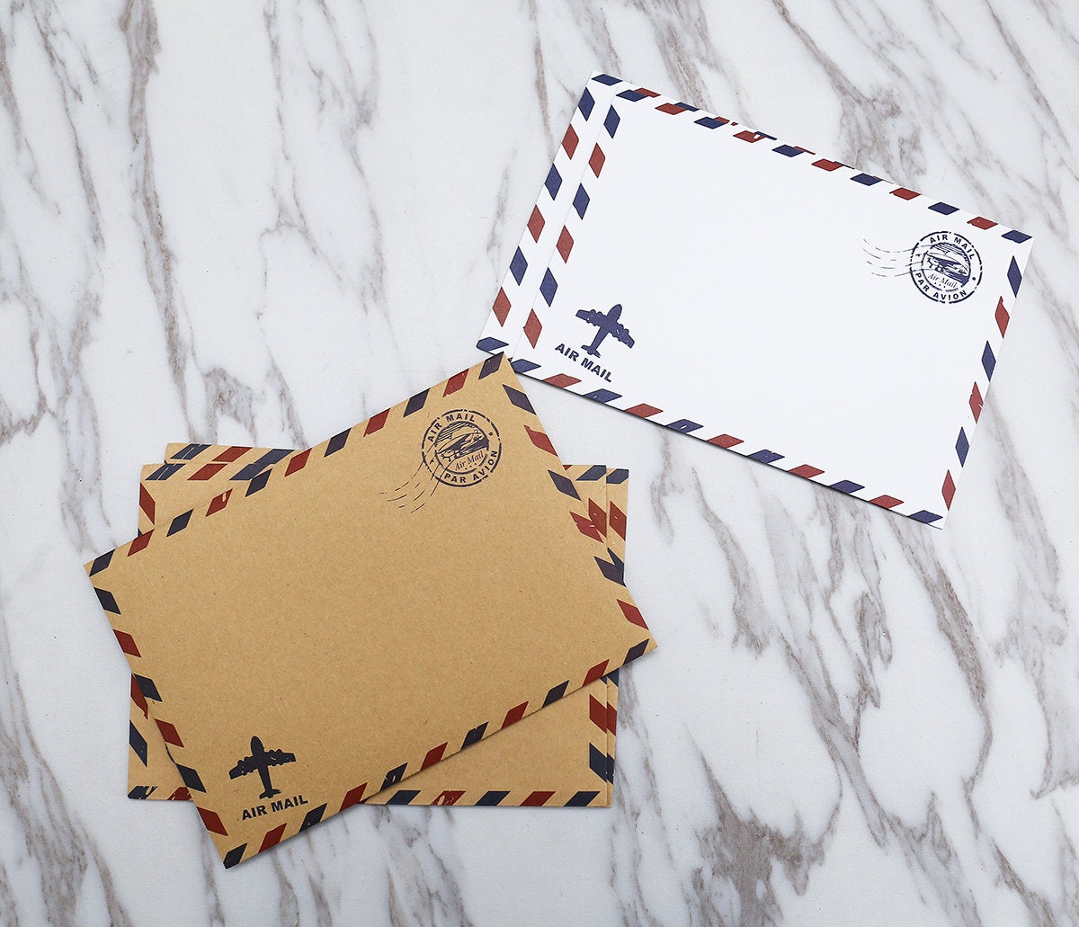 Kraft airmail Wedding Envelope /white airpmail envelopes /Kraft Paper Envelopes /white color airplane  envelopes