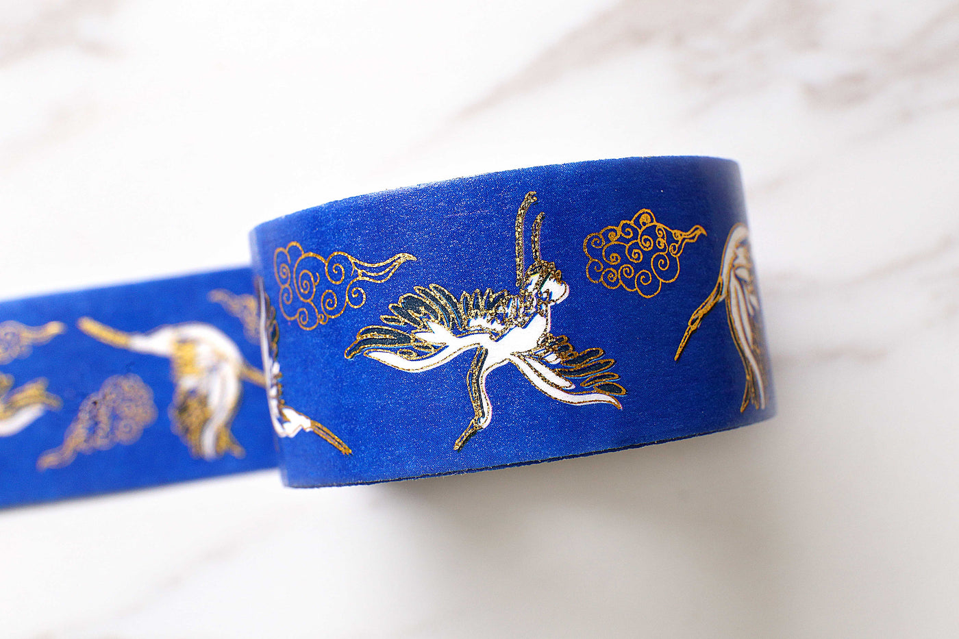 Crane washi tape /blue Crane washi tape Washi Roll /deco tape/planner washi tape/album emblishment