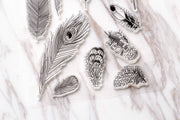 Feather Clear Rubber Stamp/cute feather  Clear Stamp/feather transparent clear stamp/birthday gift clear stamp