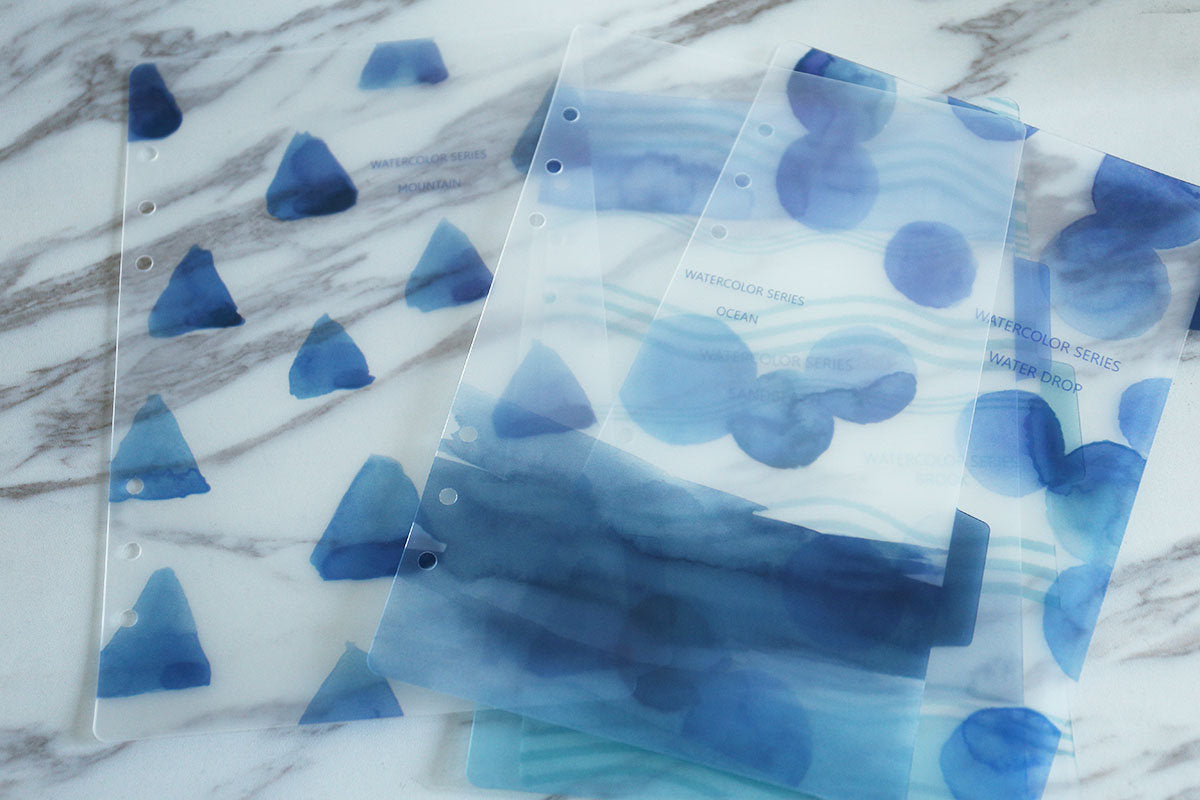 set of 5 Water drops Planner Dividers/watercolor series  dividers /A5 size  mountain dividers /Planner divider set /Filofax dividers /