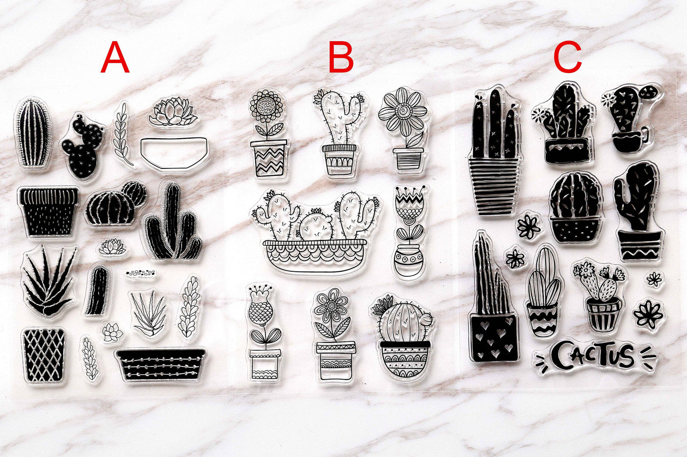 Cactus Rubber Stamp/cacti Stamp/succulent clear stamp/botanical stamp/ tropical stamp