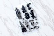 Cactus Rubber Stamp/cacti Stamp/succulent clear stamp/botanical stamp/ tropical stamp